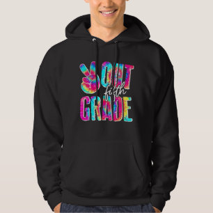 Graduation Peace Sign Out Fifth Grade Tie Dye Hoodie