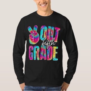 Graduation  Peace Sign Out Fifth Grade Tie Dye T-Shirt
