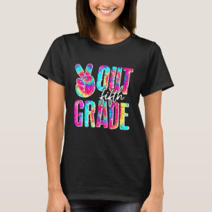 Graduation  Peace Sign Out Fifth Grade Tie Dye T-Shirt