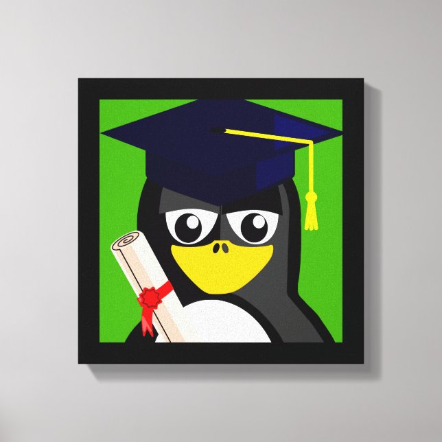 GRADUATION PENGUIN CANVAS PRINT (Front)