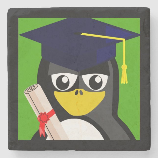 GRADUATION PENGUIN STONE COASTER (Front)