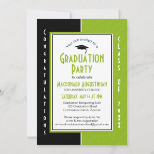 GRADUATION Personalized Green PODIATRY Graduate Invitation