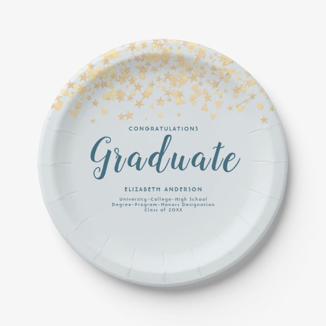 Graduation Personalized Name Paper Napkin Plate (Front)