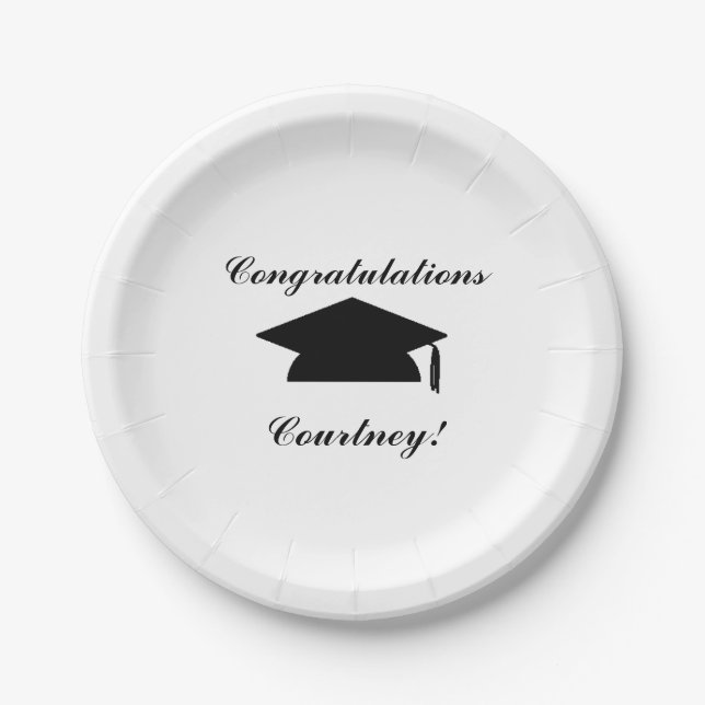 "Graduation" Personalized Paper Plates (Front)