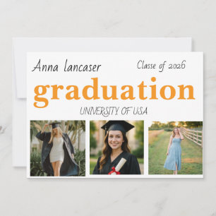 Graduation Personalized Photo Class of 20xx Custom Invitation