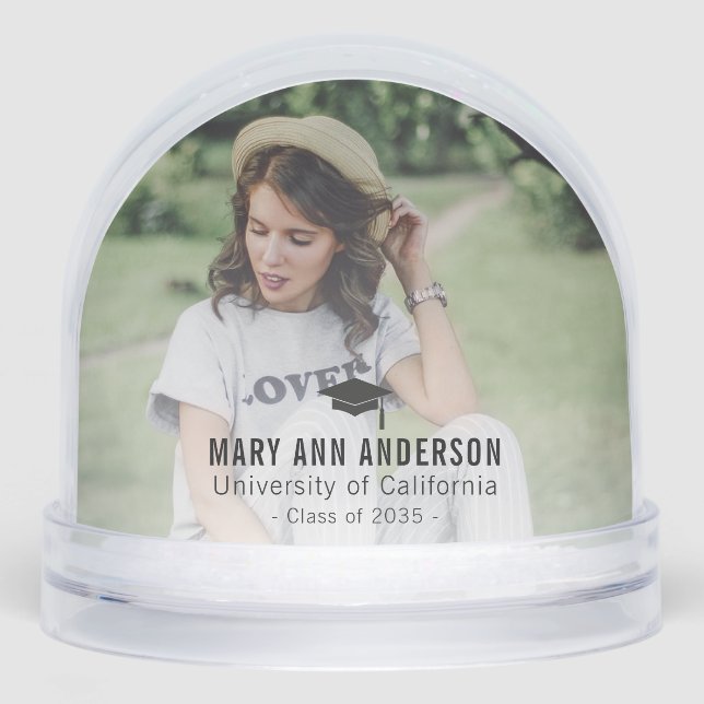Graduation personalized photo gift idea snowglobe (Front)