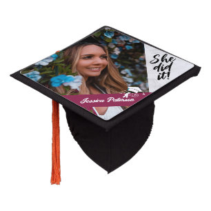 Graduation Personalized Photo Modern Cap Topper