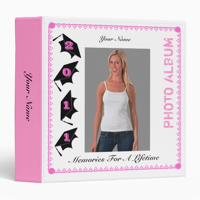 Graduation Photo Album Binder Pink 2 (Front/Spine)