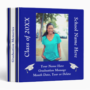 Graduation Photo Album Binder, Your Text, 2 Photos Binder