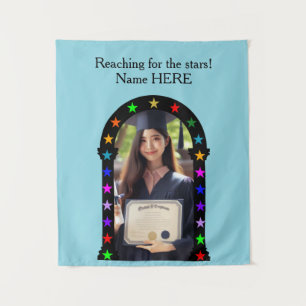 Graduation Photo Arch and Stars Backdrop Banner Tapestry