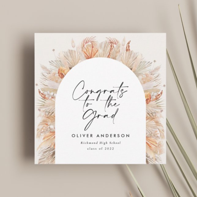 Graduation photo arch terracotta pampas botanical invitation (Creator Uploaded)