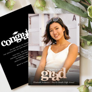 Graduation photo bold typography real rose gold