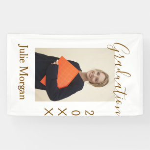 Graduation photo brown golden year 20XX namesimple Banner
