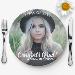 Graduation Photo Class 2018 Congratulations Custom Paper Plate
