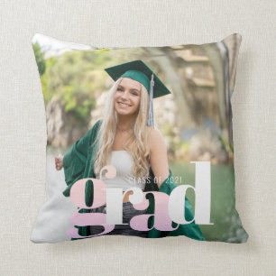 Graduation Photo Class of 2021 Graduate Throw Pillow