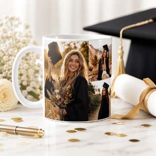 Graduation Photo Collage Cap and Gown Coffee Mug