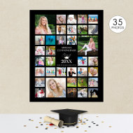 Graduation Photo Collage CLASS OF Black Party Poster