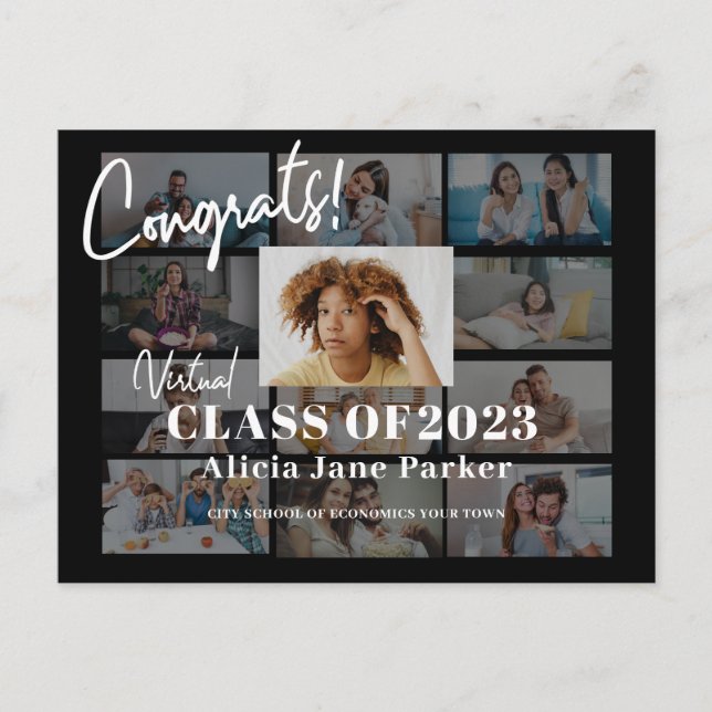 Graduation photo collage classe de 2022 invitation (Devant)