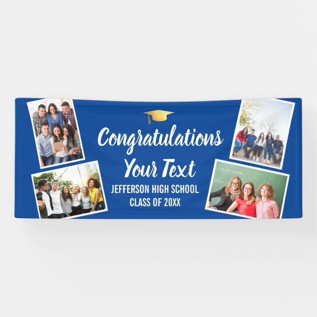Graduation Photo Collage Congrats Senior Any Colou Banner (Horizontal)