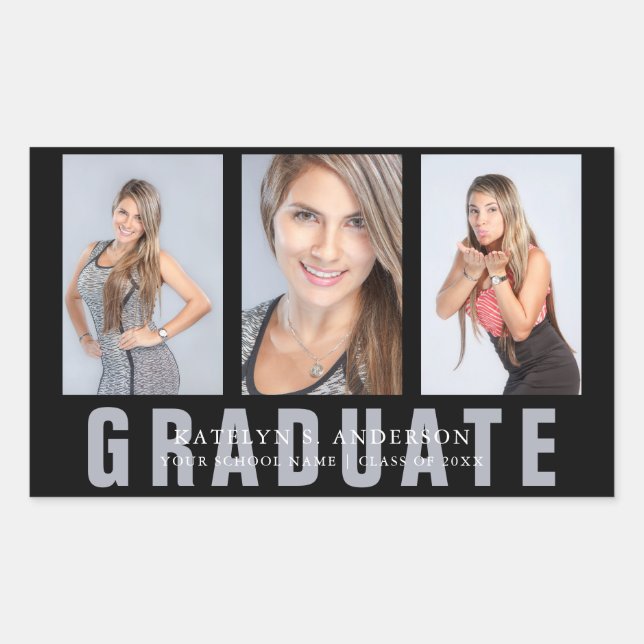 Graduation Photo Collage Custom Sticker (Front)