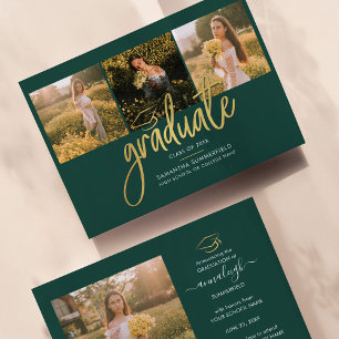 Graduation Photo Collage Script Green Grad 2026 Announcement