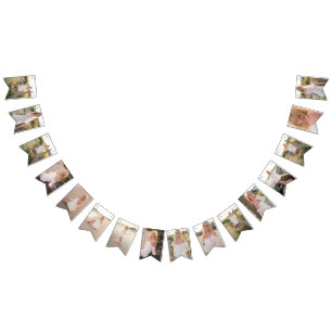 Graduation Photo Collage Simple Minimalist Elegant Bunting Flags