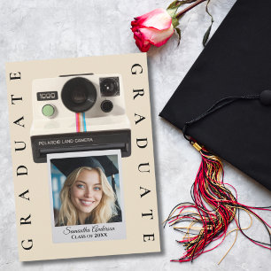 Graduation Photo Collage Vintage Boho Trendy  Invitation