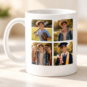 Graduation Photo Collage with Custom Text Memory Coffee Mug