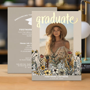 Graduation Photo Colourful Flowers - Grad Party