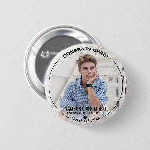 Graduation Photo Congrats Grad Class 20XX Custom 2 Inch Round Button