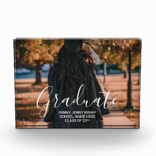 Graduation photo custom modern stylish script blo block