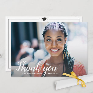 Graduation Photo Custom Thank You Note Backside Card