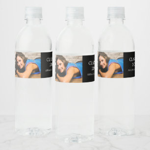 Graduation Photo Custom Water Bottle Étiquette