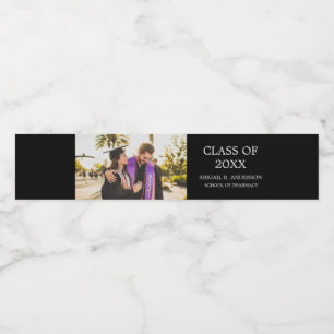 Graduation Photo Custom Water Bottle Label