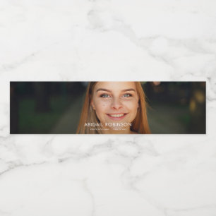 Graduation Photo Custom Water Bottle Label