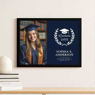 Graduation Photo Display Navy Blue Wall Keepsake Print