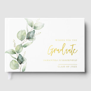 Graduation Photo Eucalyptus Script Guest Book