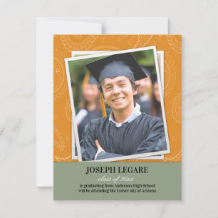 Graduation Photo Faire-part Paisleys