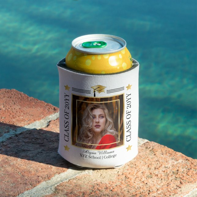 Graduation Photo Grad Cap School | Year Keepsake Can Cooler (In Situ Pool)
