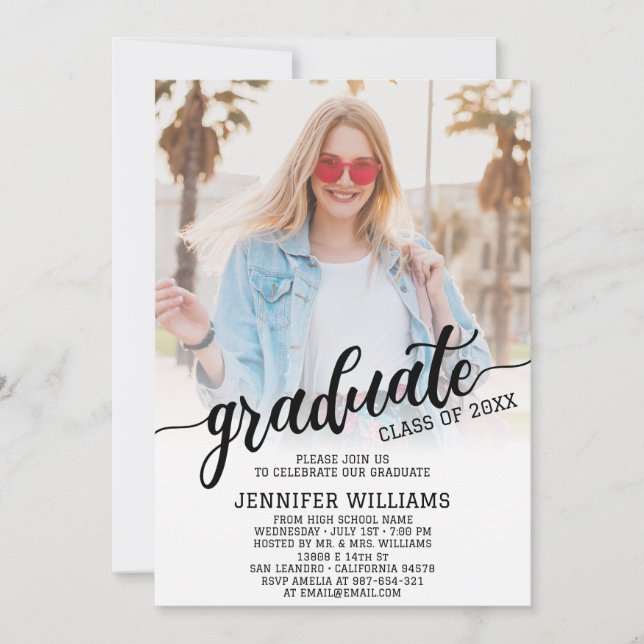 Graduation Photo Grad Graduate Party Invitation (Front)