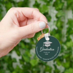 Graduation Photo Green 2024 Keepsake Any Colour Keychain