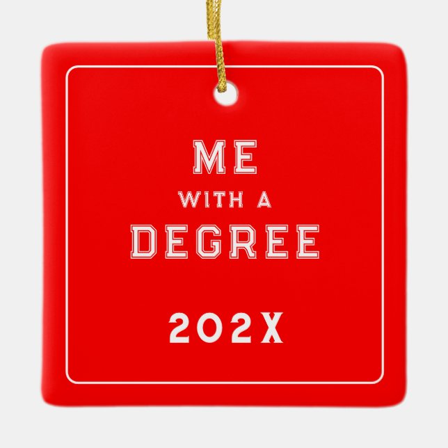 Graduation Photo Keepsake Ceramic Ornament (Front)