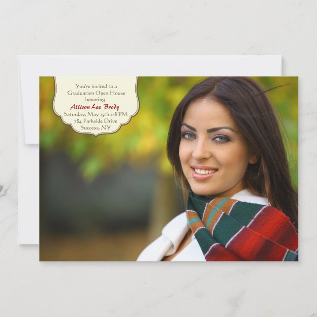 Graduation Photo Label Invitation (Front)