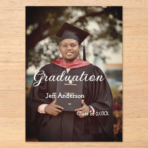 Graduation photo man name class of 20XX college Acrylic Invitations