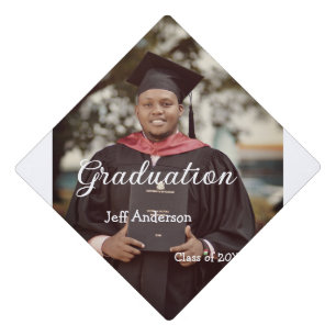 Graduation photo man name class of 20XX college Cap Topper