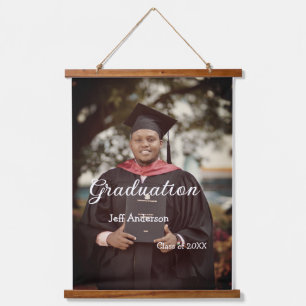 Graduation photo man name class of 20XX college Hanging Tapestry