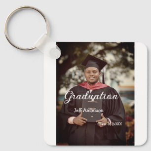 Graduation photo man name class of 20XX college Keychain
