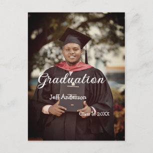 Graduation photo man name class of 20XX college Postcard