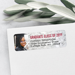 Graduation Photo Marbre Rouge Noir Adresse de reto