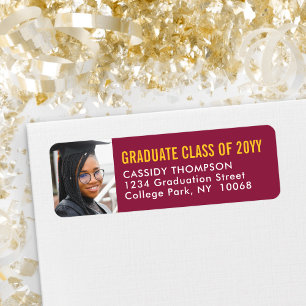 Graduation Photo Maroon et Gold Retour Adresse